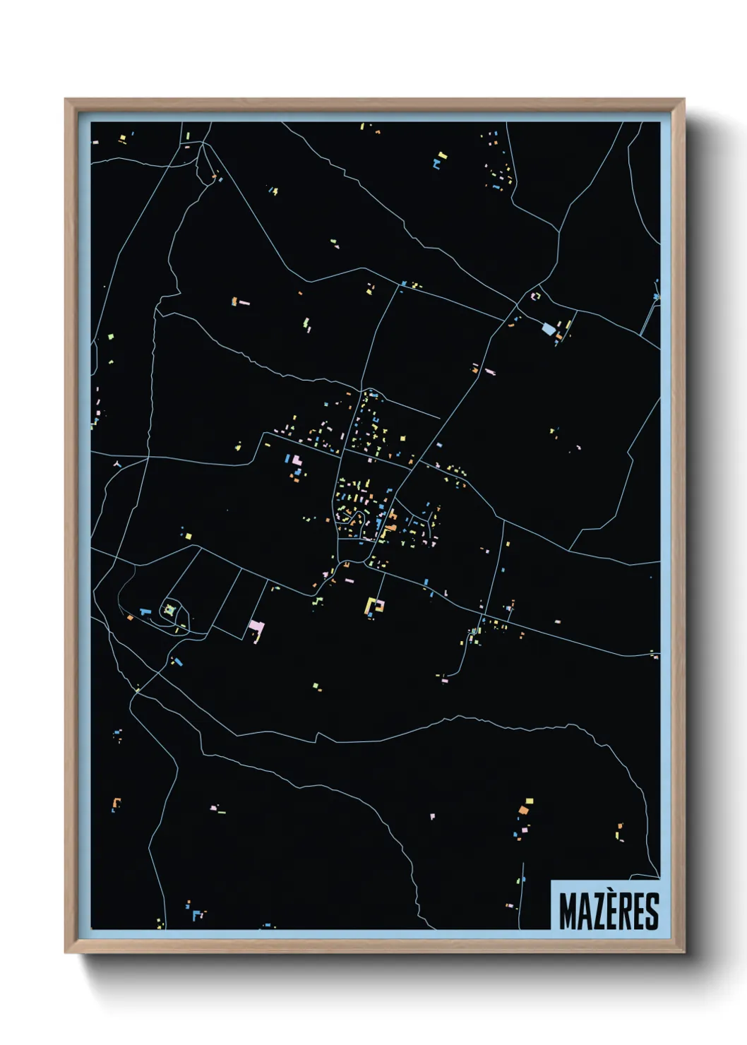 Une affiche de carte sur Mazères