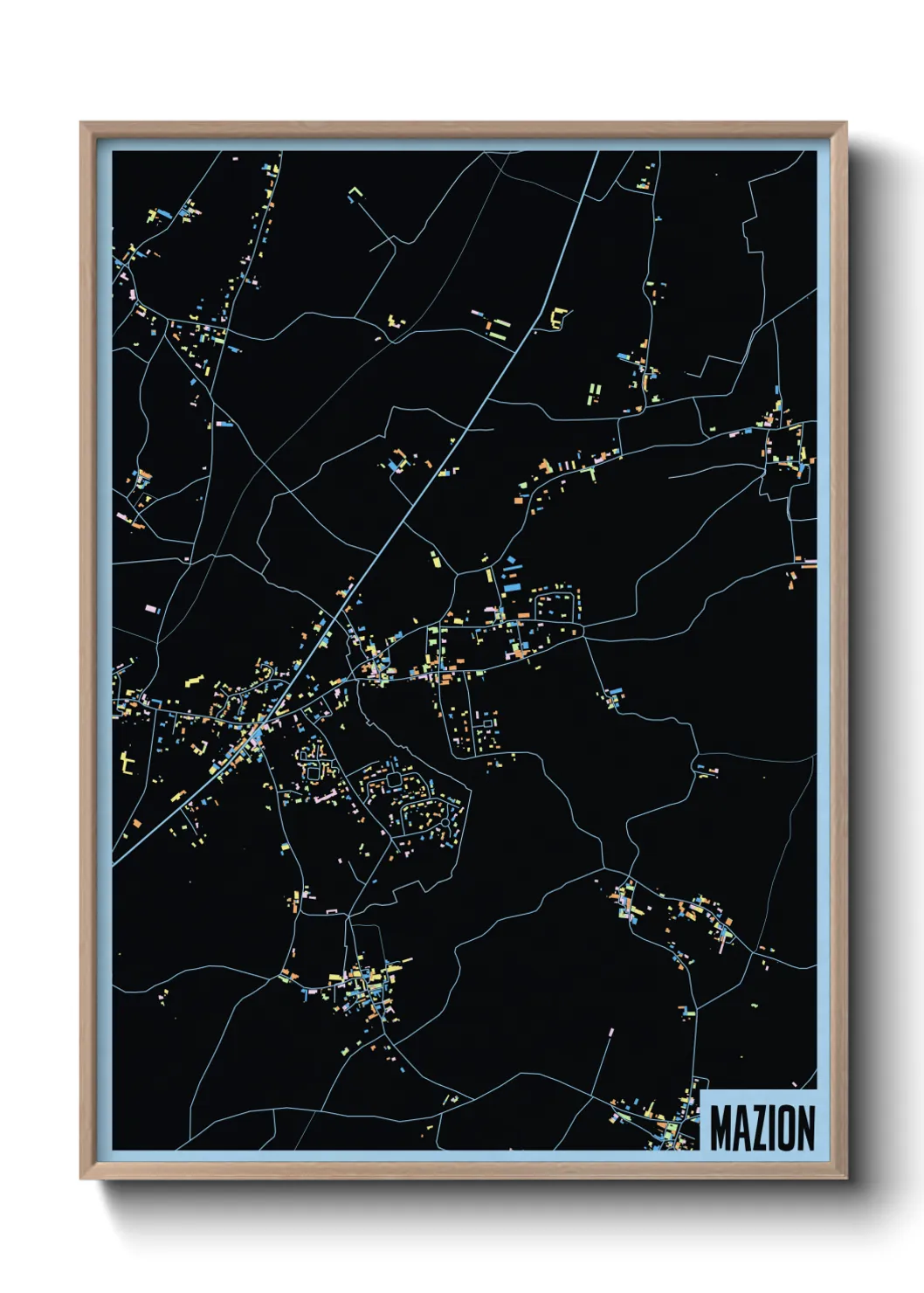 Une affiche de carte sur Mazion