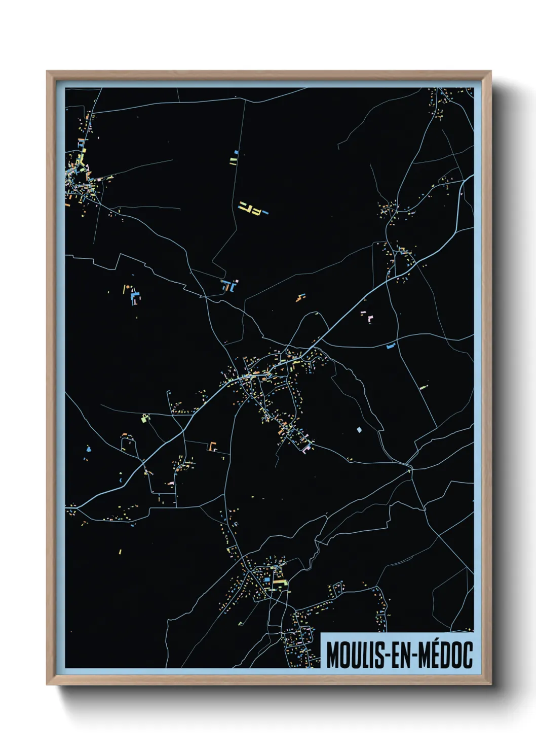 Une affiche de carte sur Moulis-en-Médoc