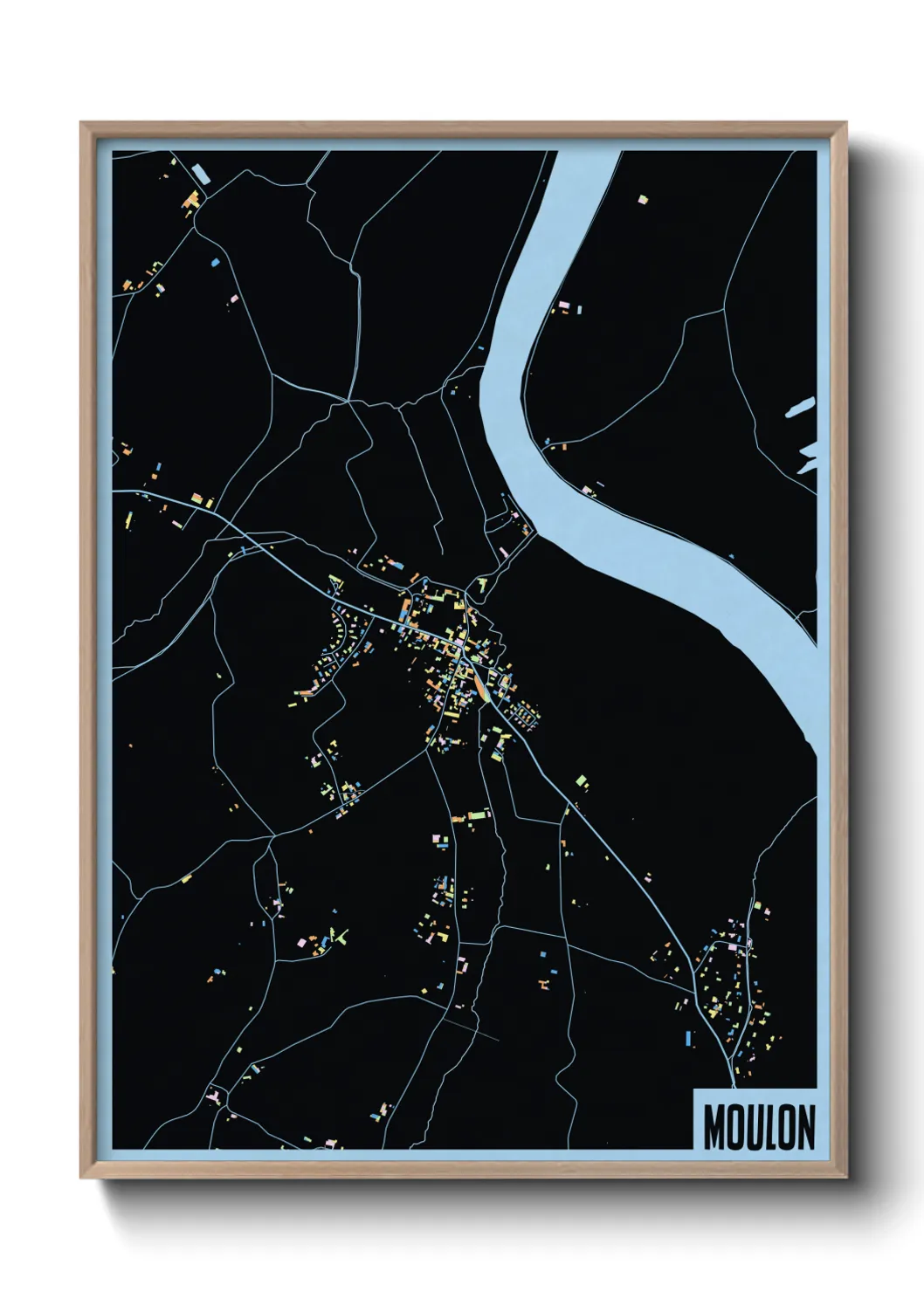 Une affiche de carte sur Moulon