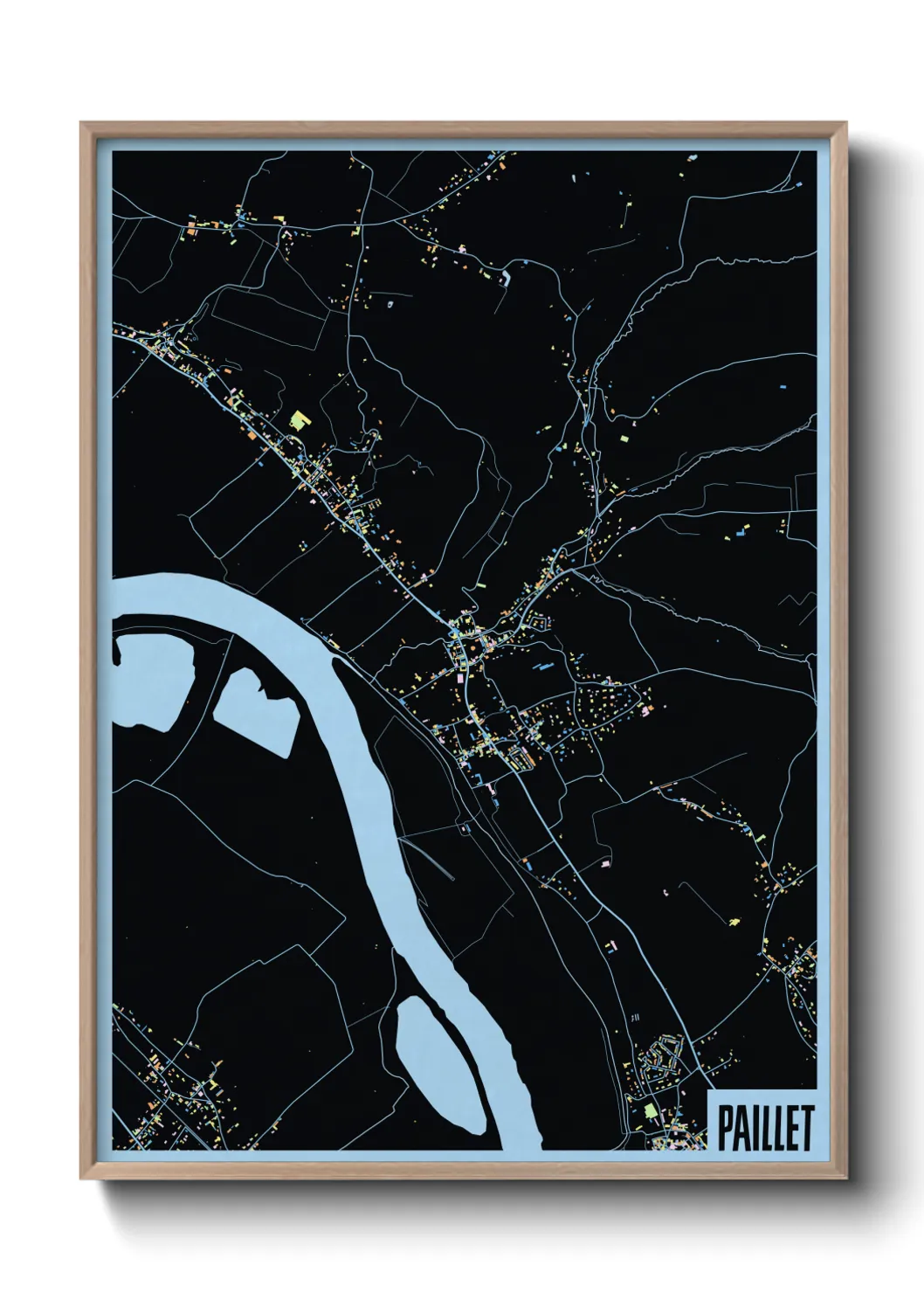 Une affiche de carte sur Paillet