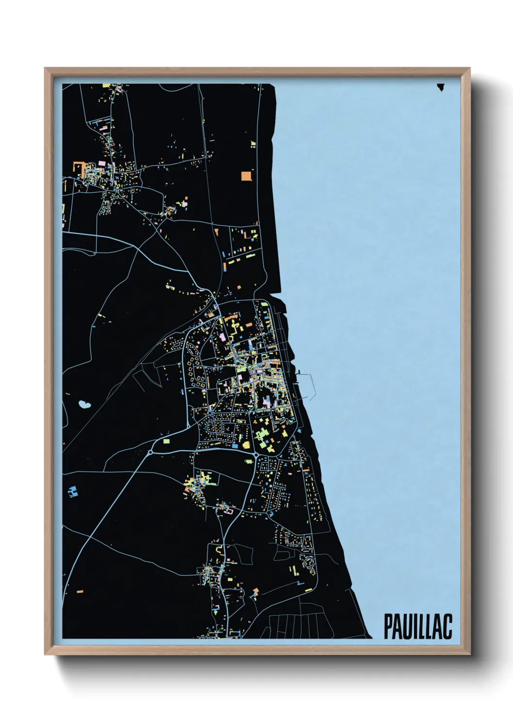 Une affiche de carte sur Pauillac