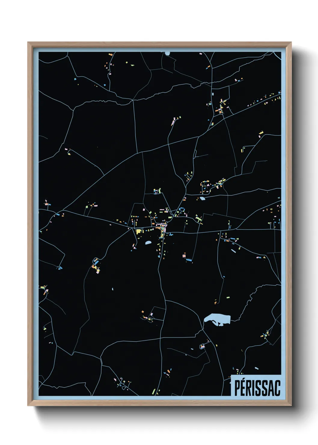 Une affiche de carte sur Périssac