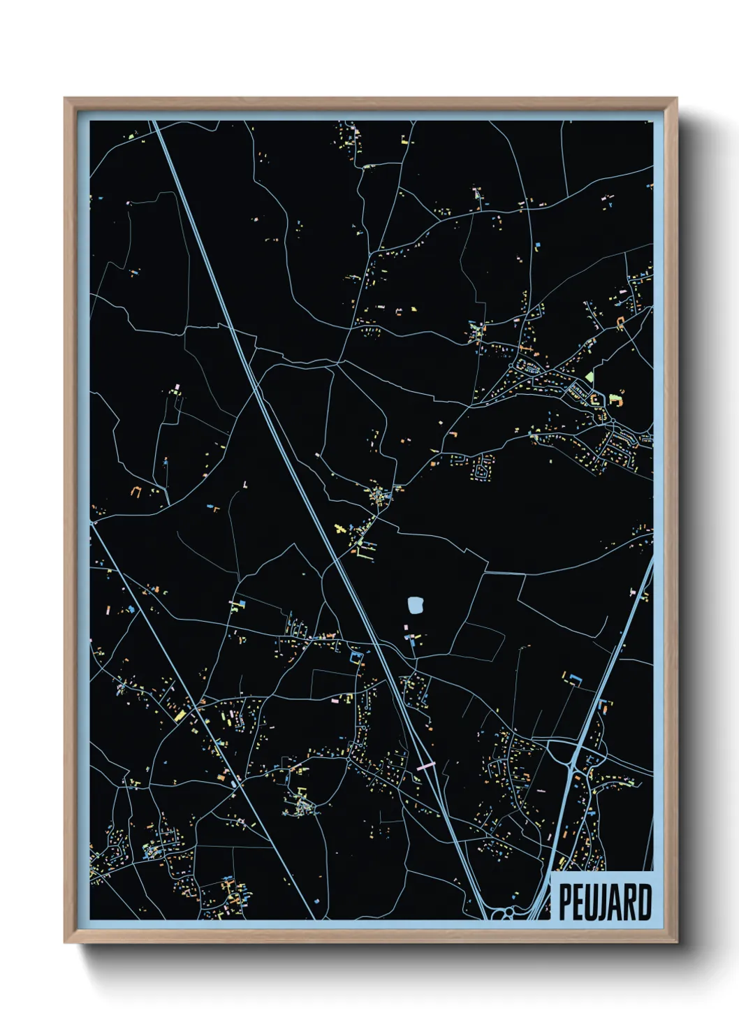 Une affiche de carte sur Peujard