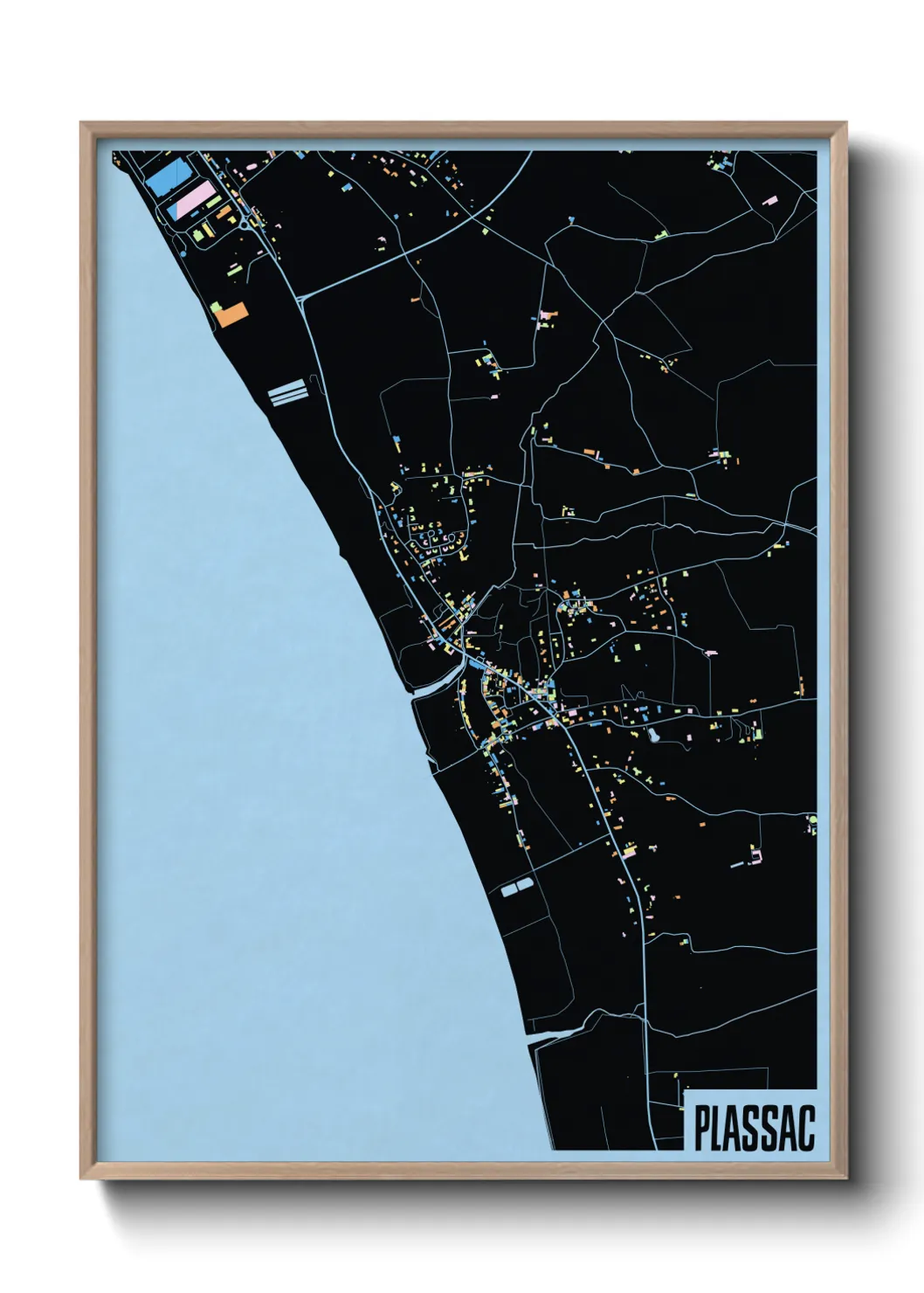 Une affiche de carte sur Plassac