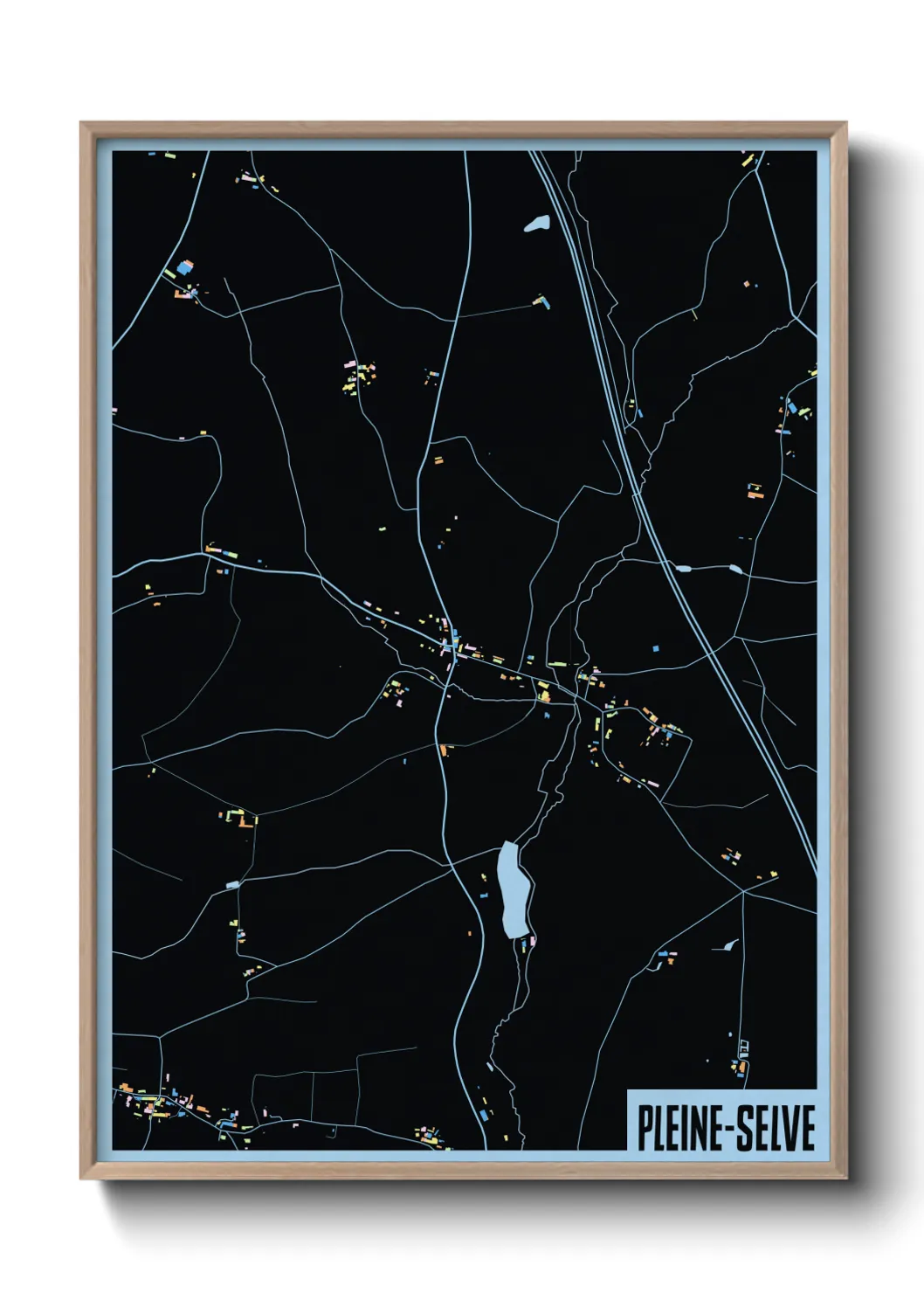 Une affiche de carte sur Pleine-Selve