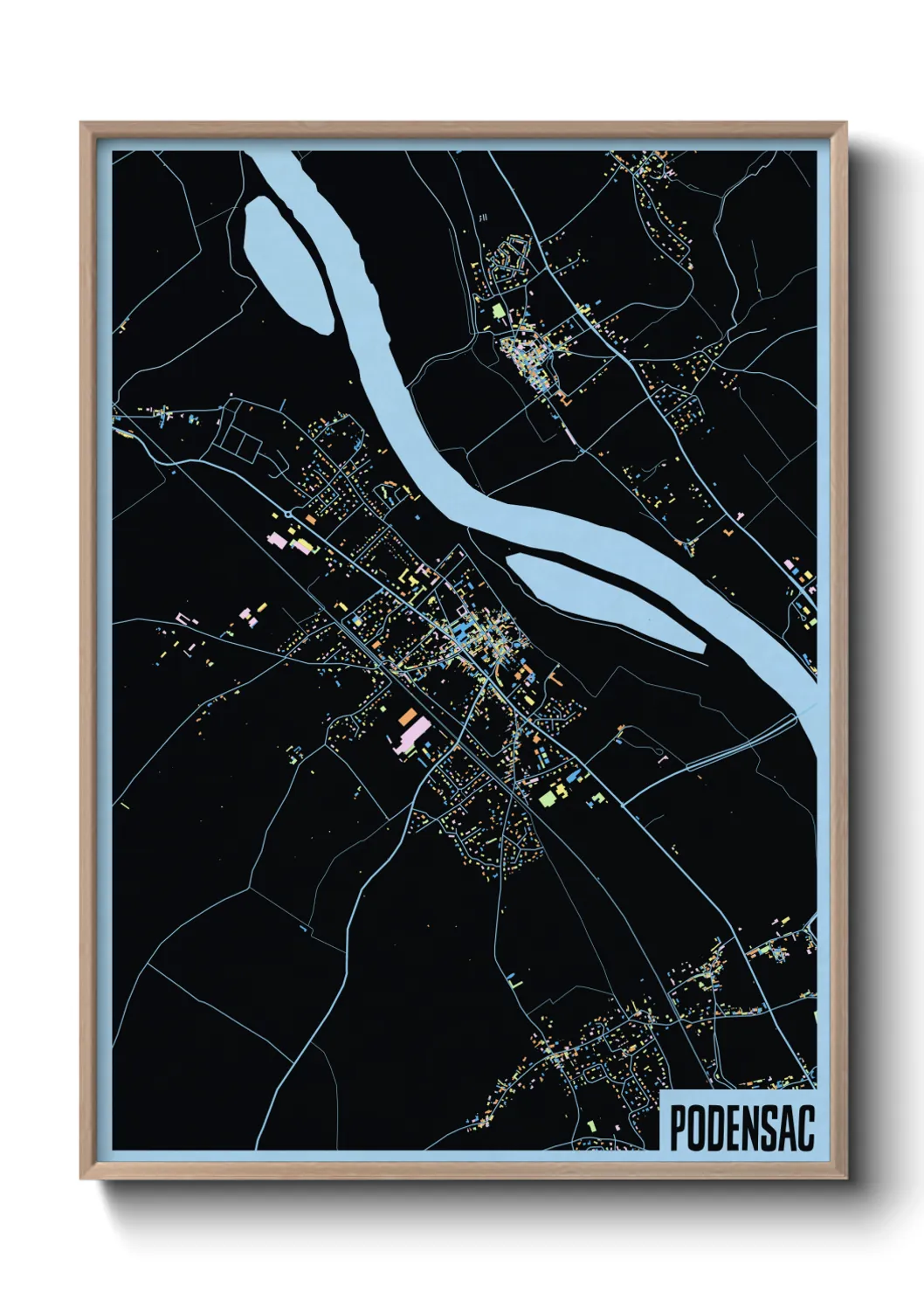 Une affiche de carte sur Podensac