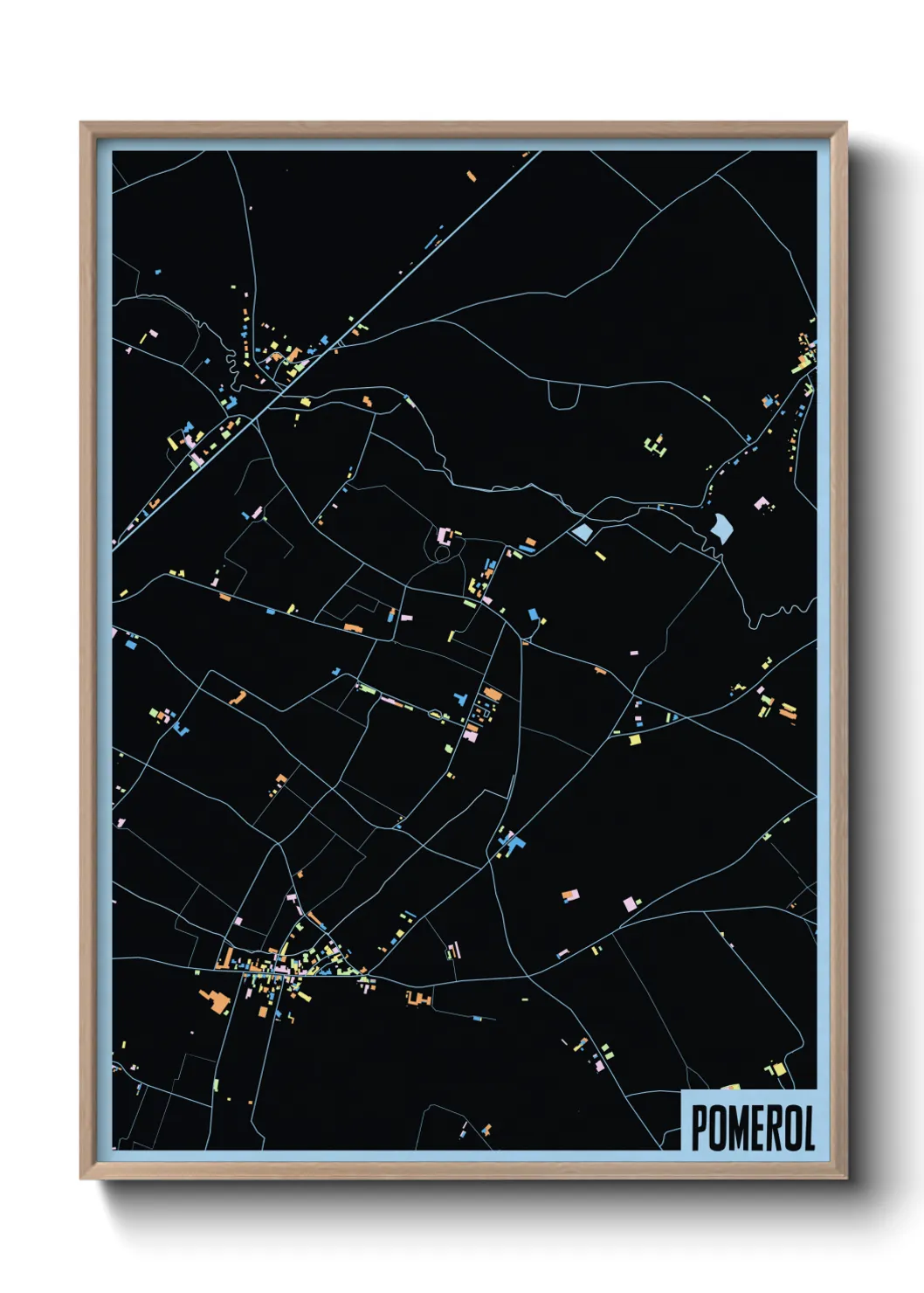 Une affiche de carte sur Pomerol