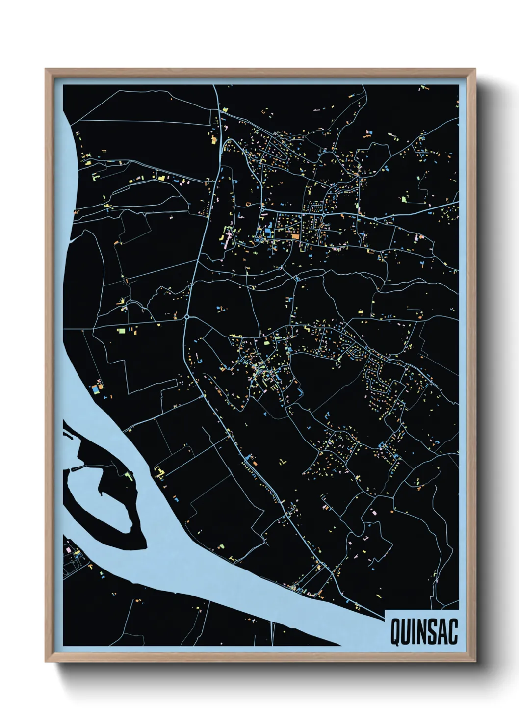 Une affiche de carte sur Quinsac