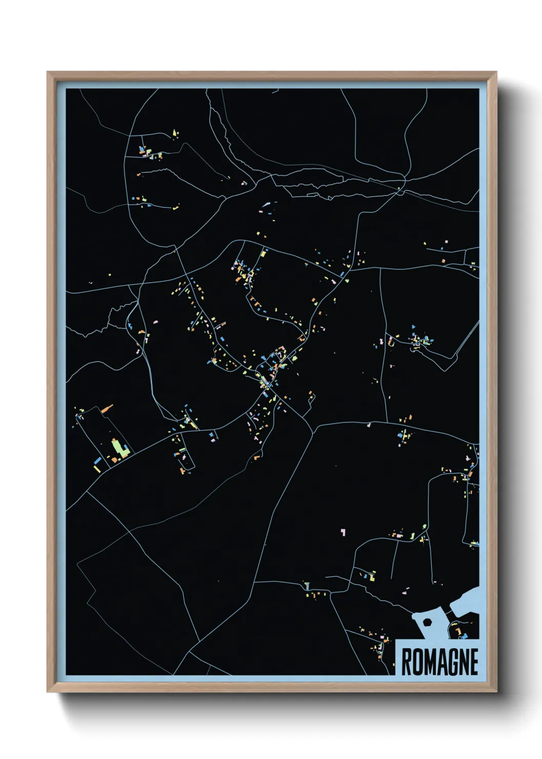 Une affiche de carte sur Romagne