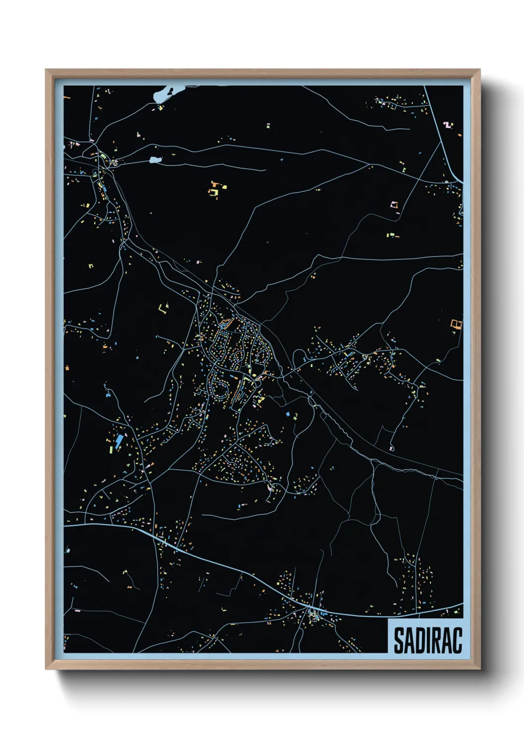 Une affiche de carte sur Sadirac