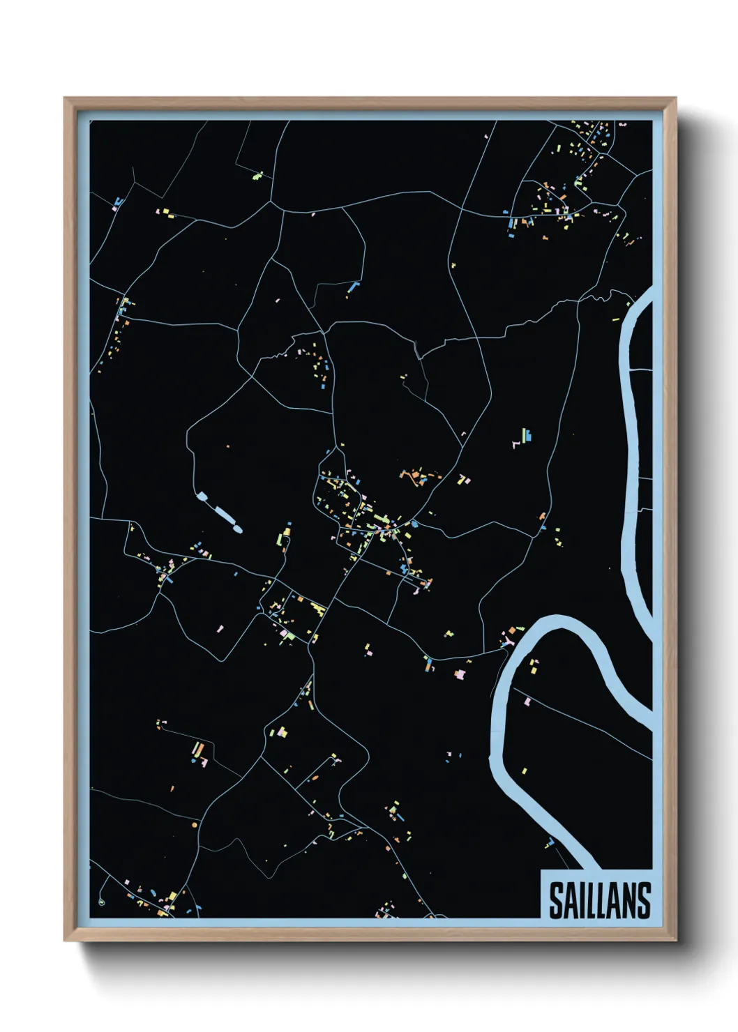 Une affiche de carte sur Saillans