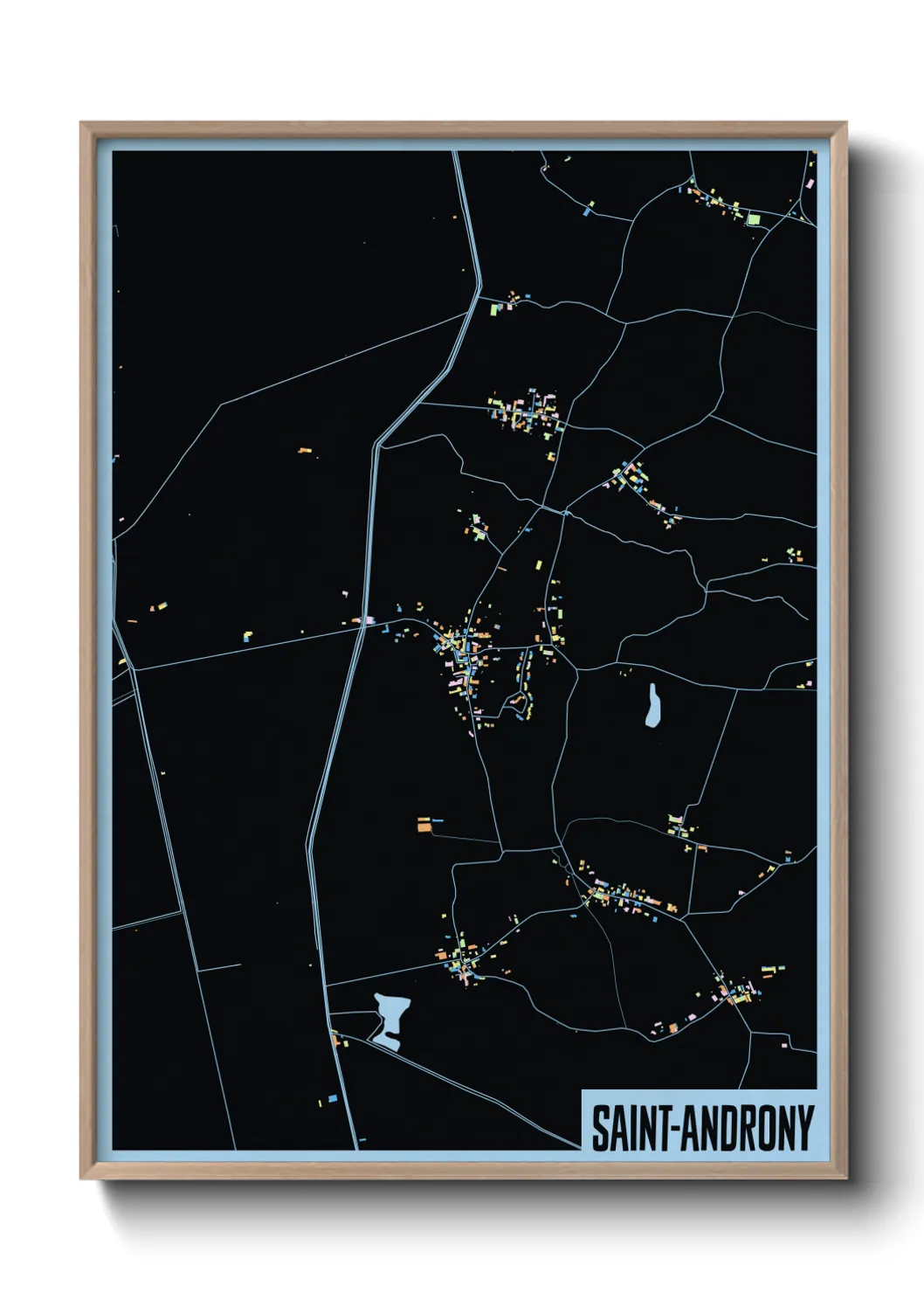 Une affiche de carte sur Saint-Androny