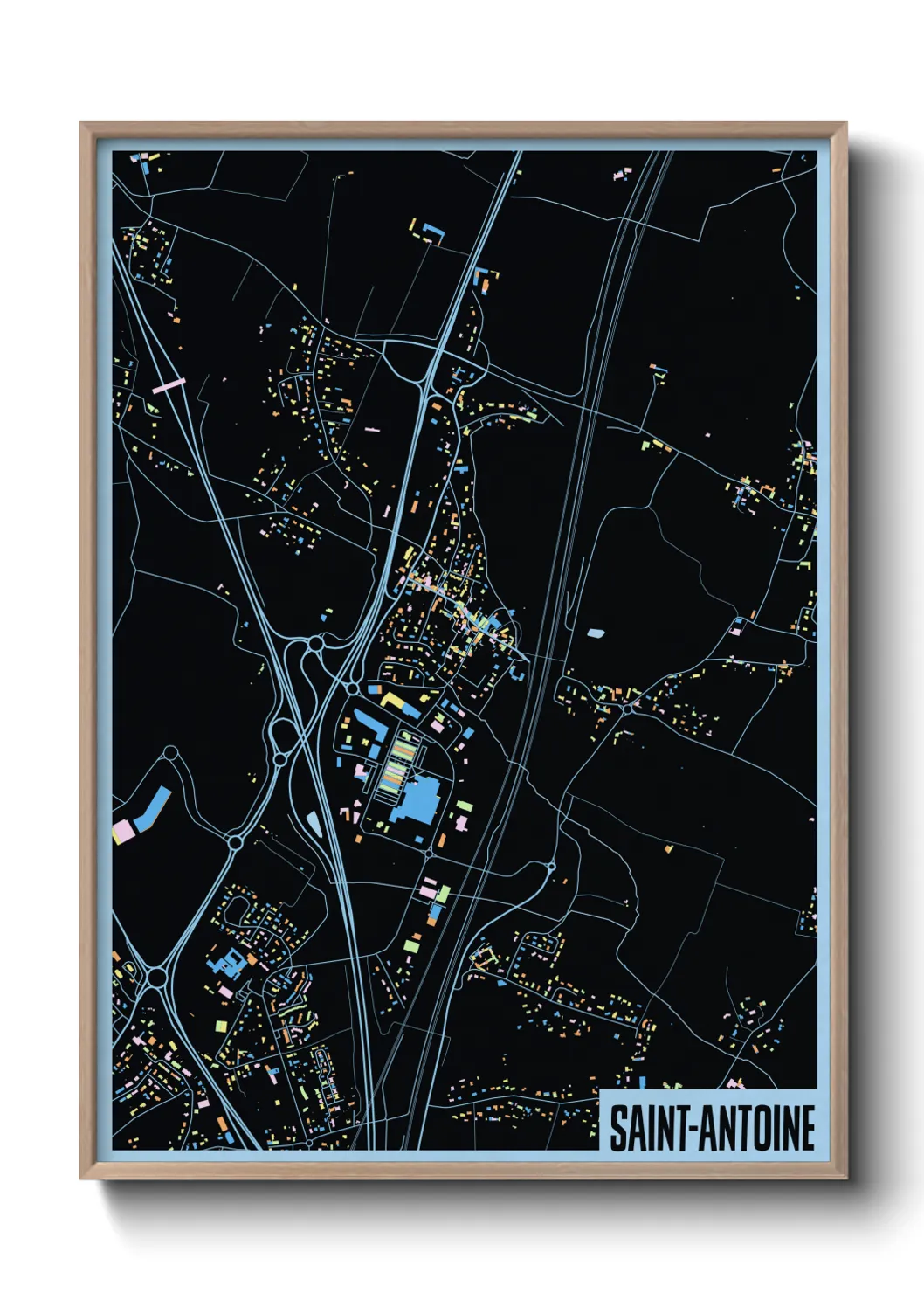 Une affiche de carte sur Saint-Antoine