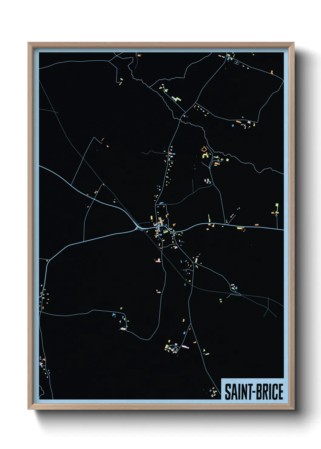 Une affiche de carte sur Saint-Brice