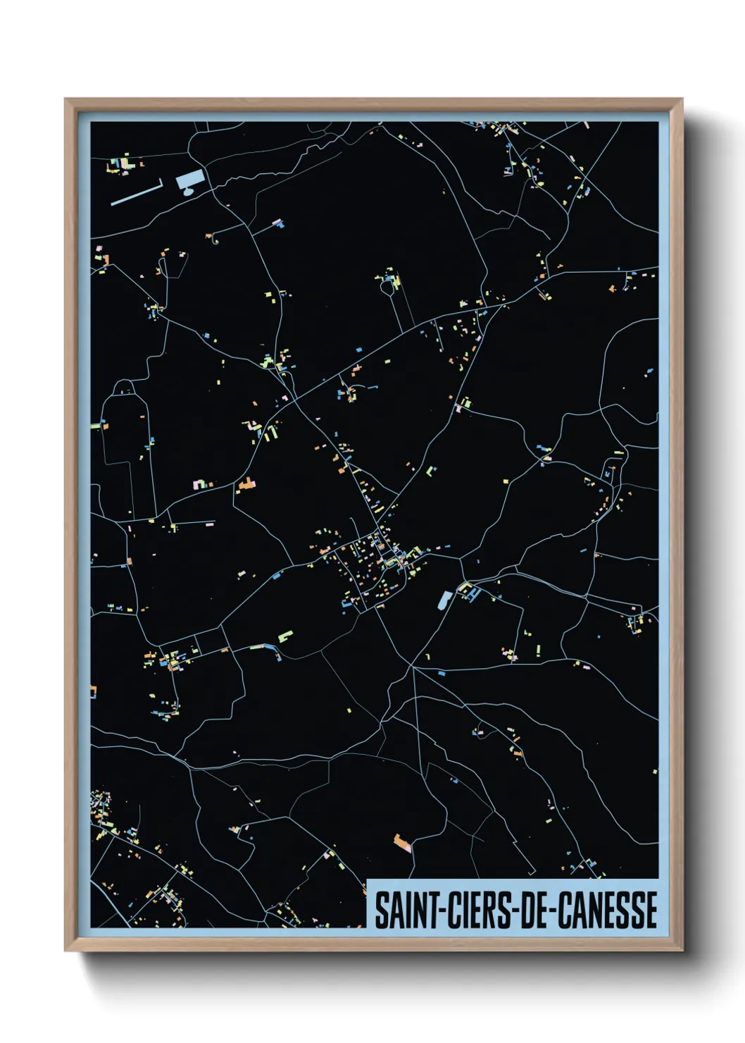 Une affiche de carte sur Saint-Ciers-de-Canesse