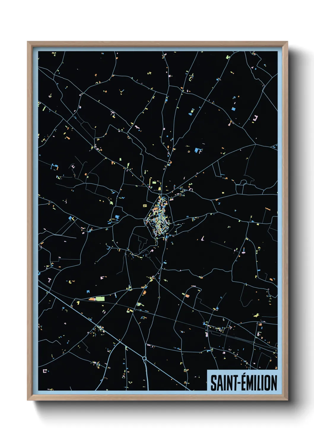 Une affiche de carte sur Saint-Émilion