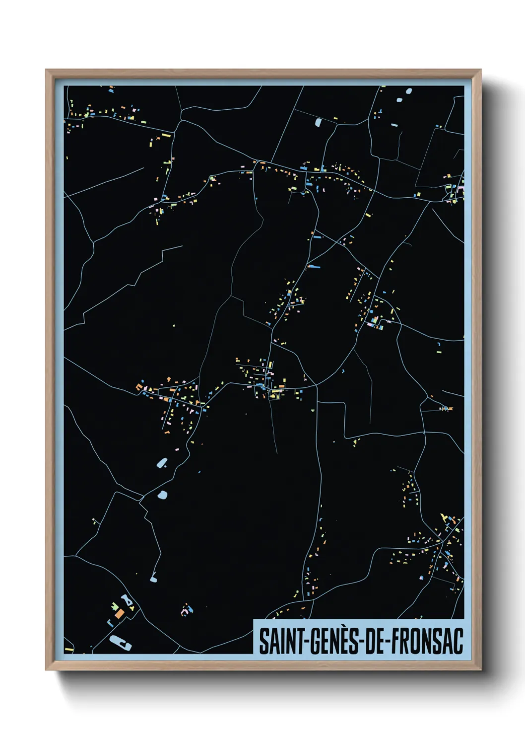 Une affiche de carte sur Saint-Genès-de-Fronsac