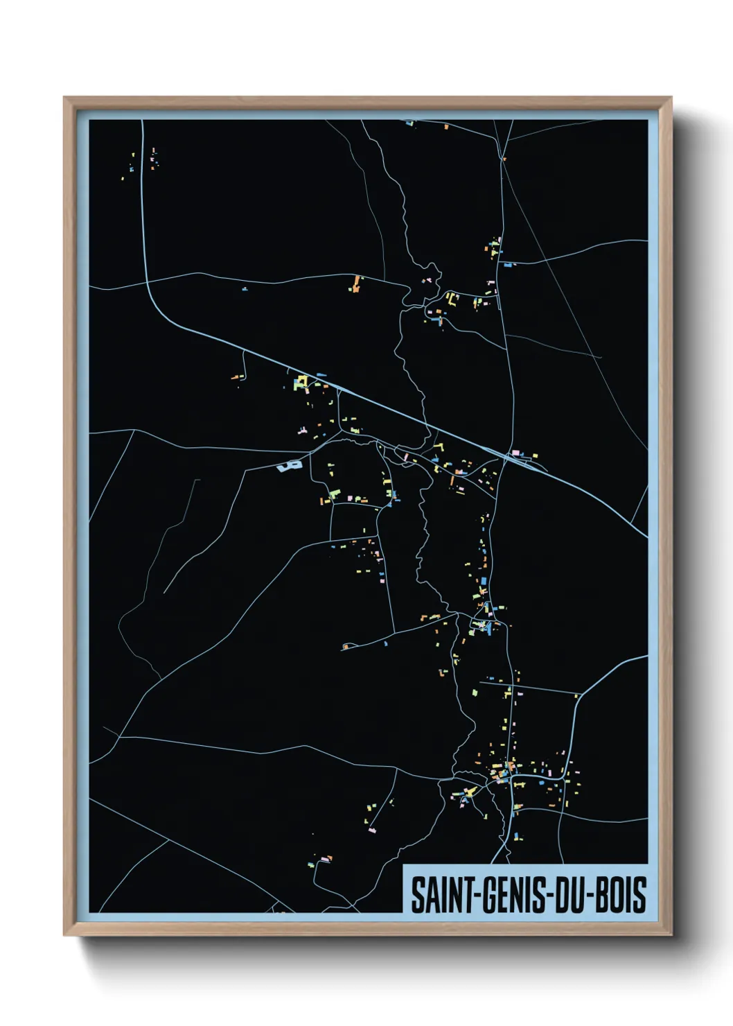 Une affiche de carte sur Saint-Genis-du-Bois