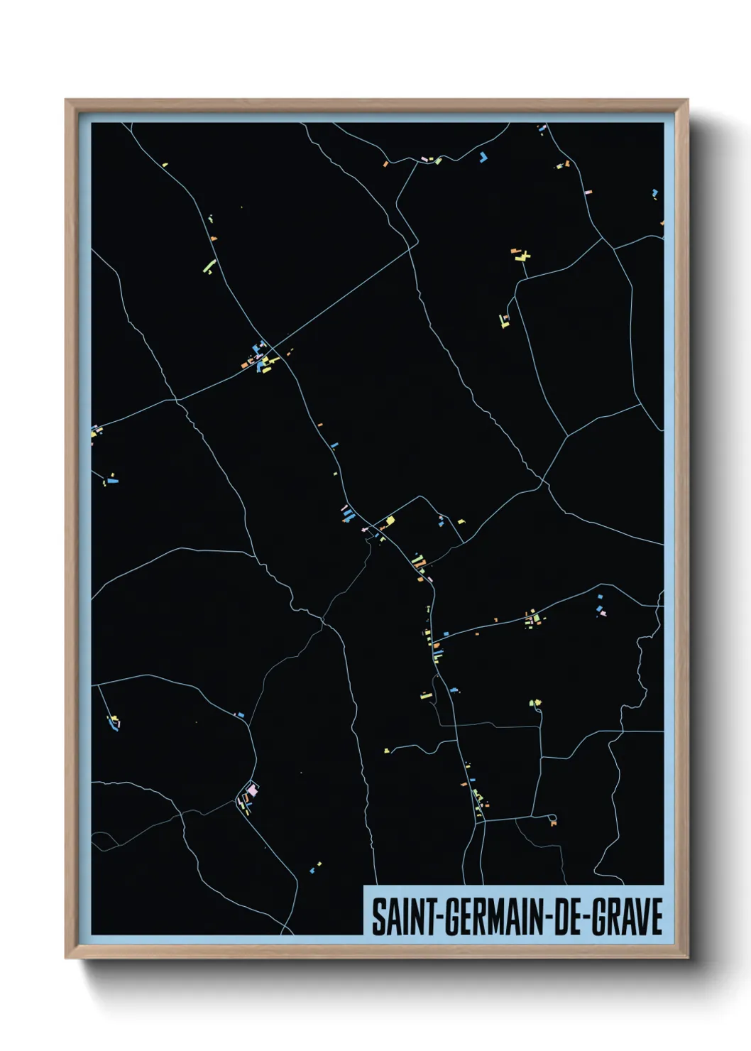 Une affiche de carte sur Saint-Germain-de-Grave