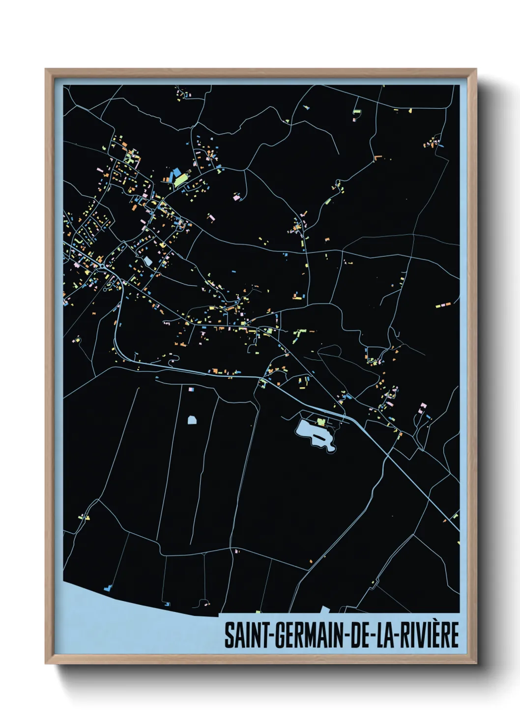 Une affiche de carte sur Saint-Germain-de-la-Rivière