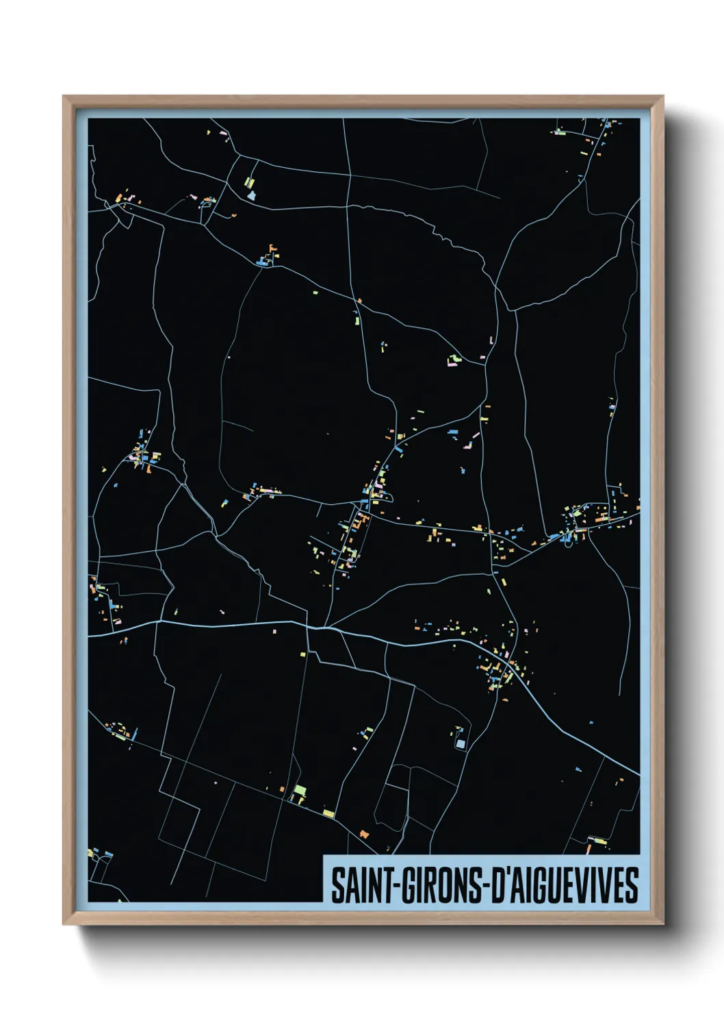 Une affiche de carte sur Saint-Girons-d'Aiguevives