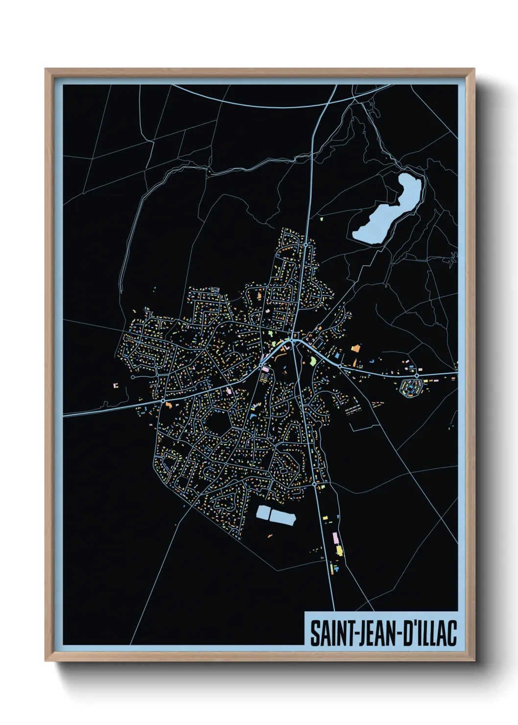 Une affiche de carte sur Saint-Jean-d'Illac