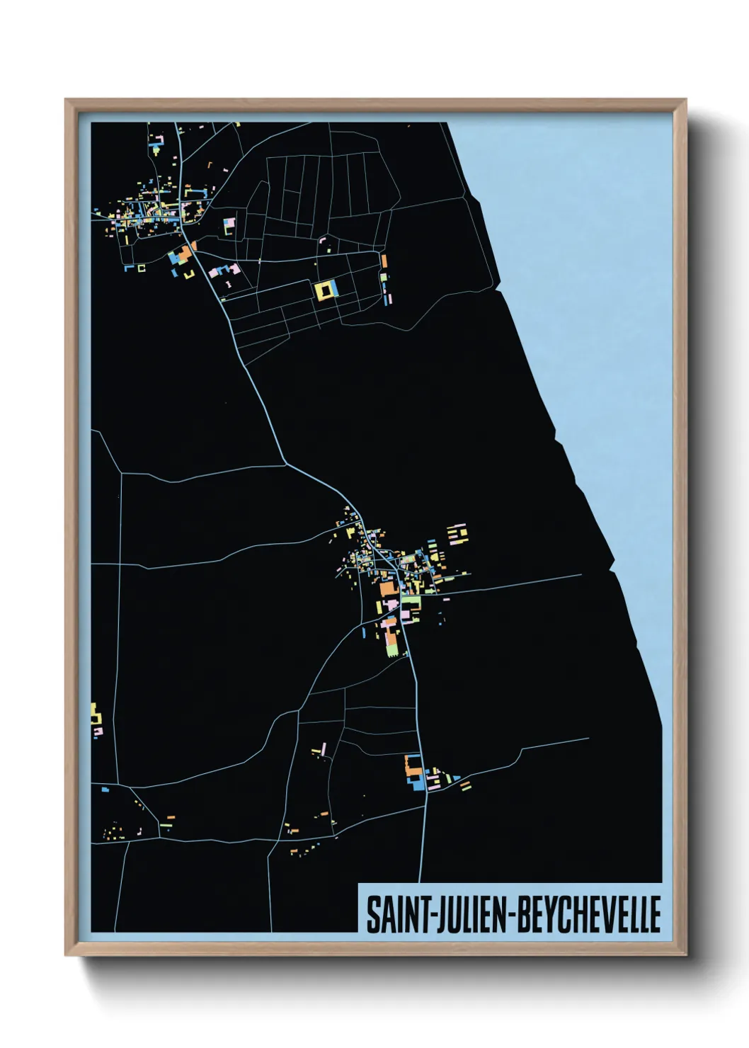 Un poster carteSaint-Julien-Beychevelle