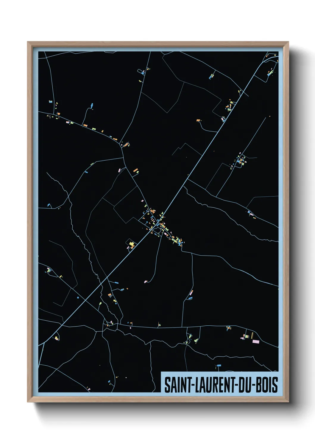 Une affiche de carte sur Saint-Laurent-du-Bois