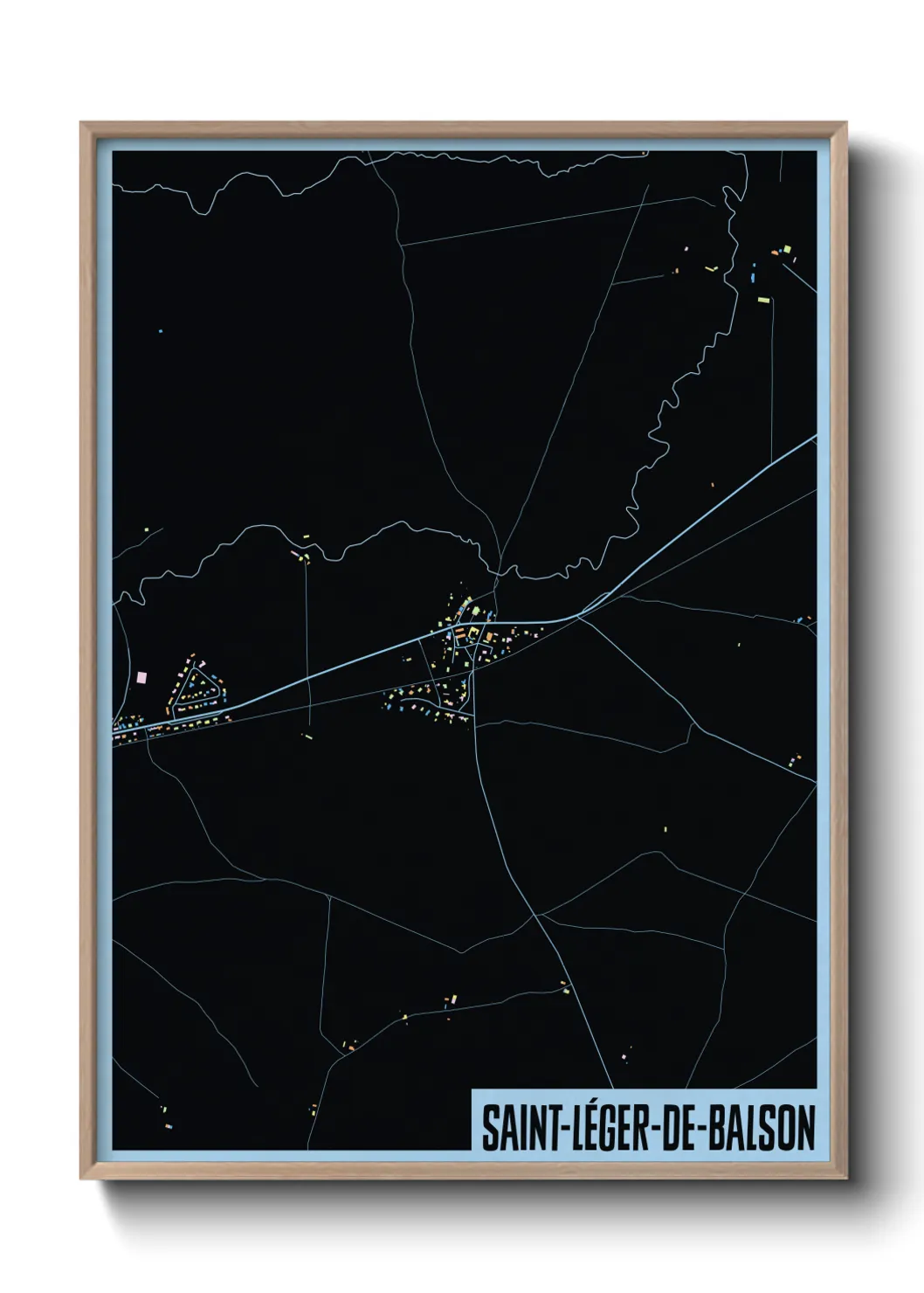 Une affiche de carte sur Saint-Léger-de-Balson