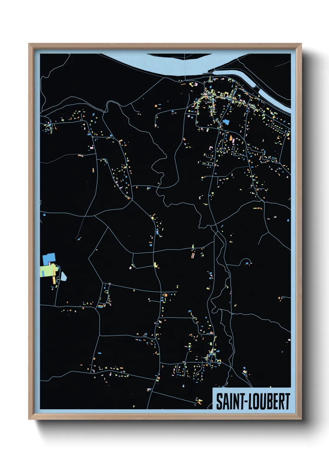 Une affiche de carte sur Saint-Loubert