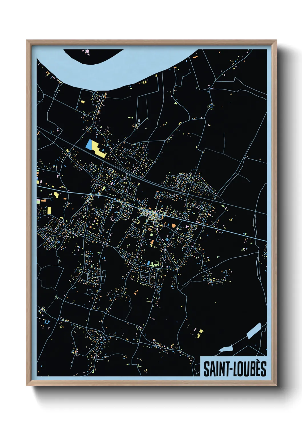 Une affiche de carte sur Saint-Loubès