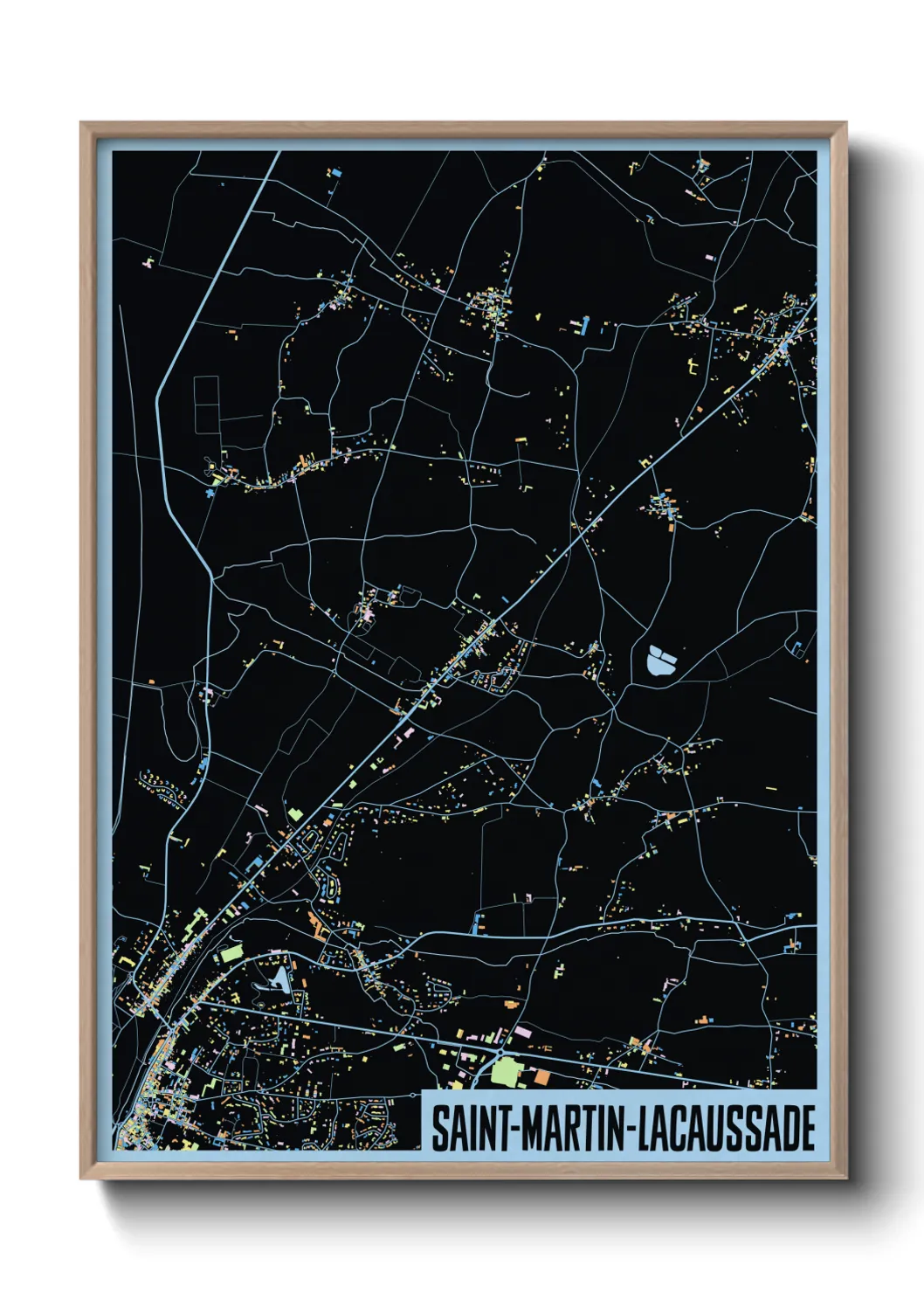 Une affiche de carte sur Saint-Martin-Lacaussade