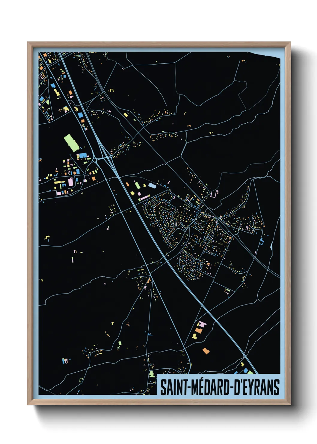 Une affiche de carte sur Saint-Médard-d'Eyrans