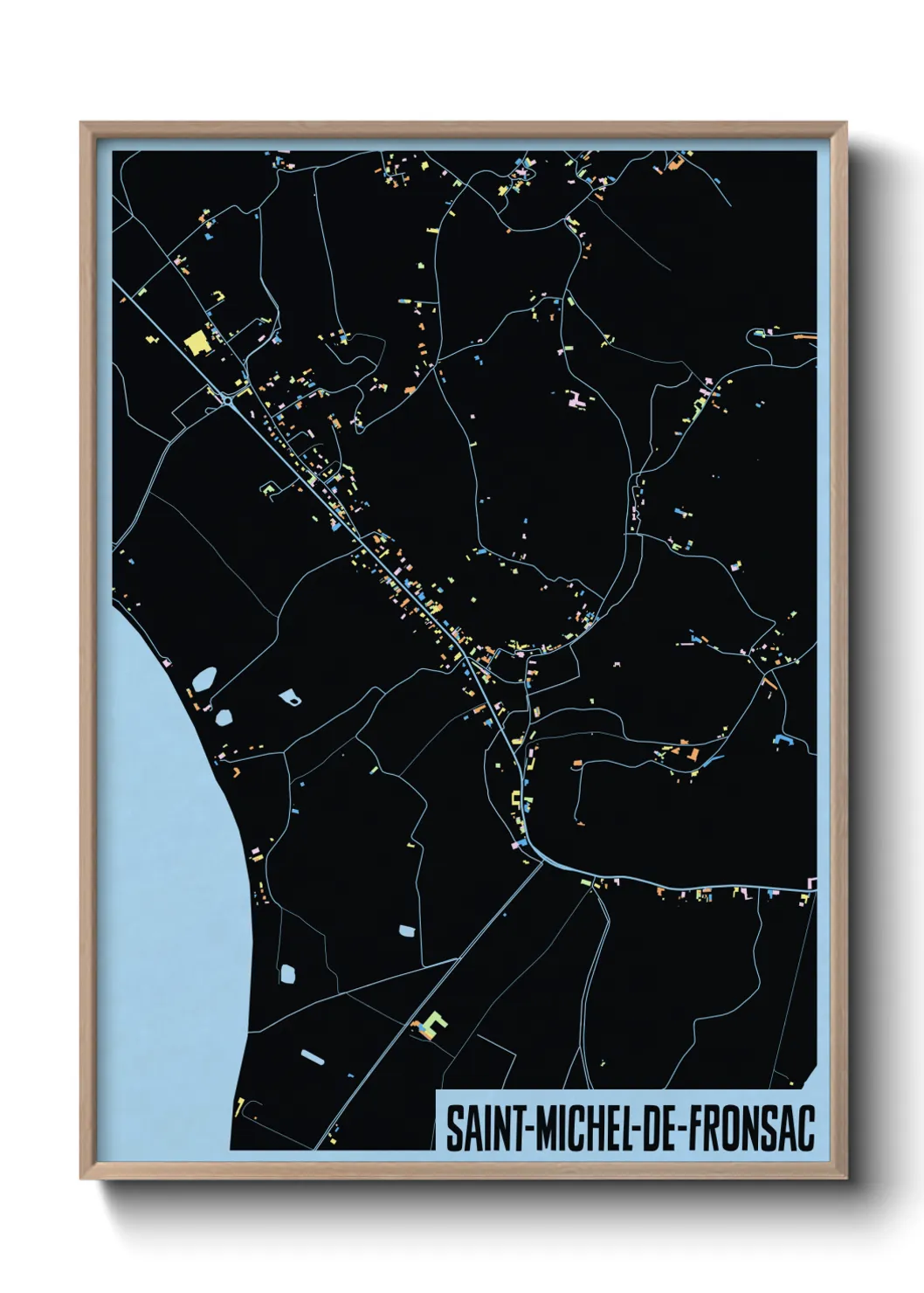 Une affiche de carte sur Saint-Michel-de-Fronsac