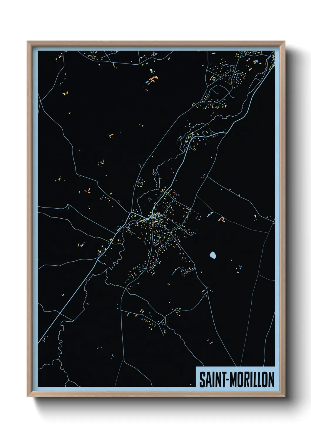 Une affiche de carte sur Saint-Morillon