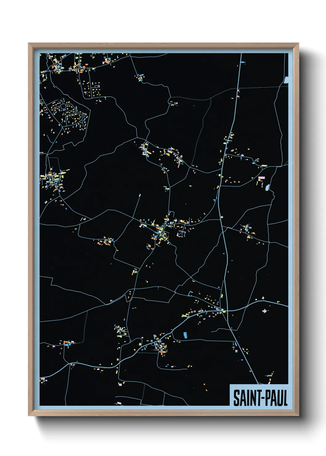 Une affiche de carte sur Saint-Paul