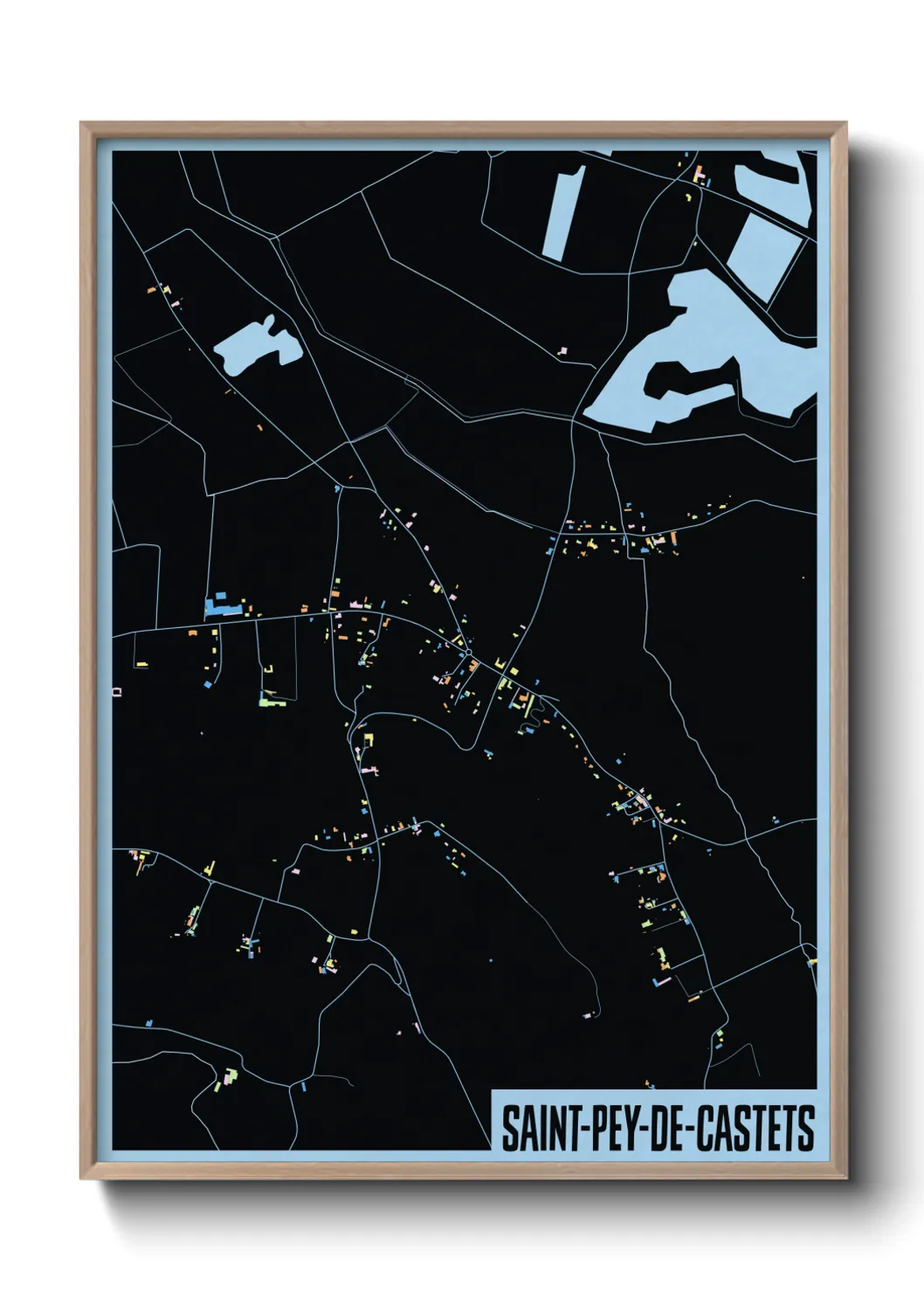 Une affiche de carte sur Saint-Pey-de-Castets