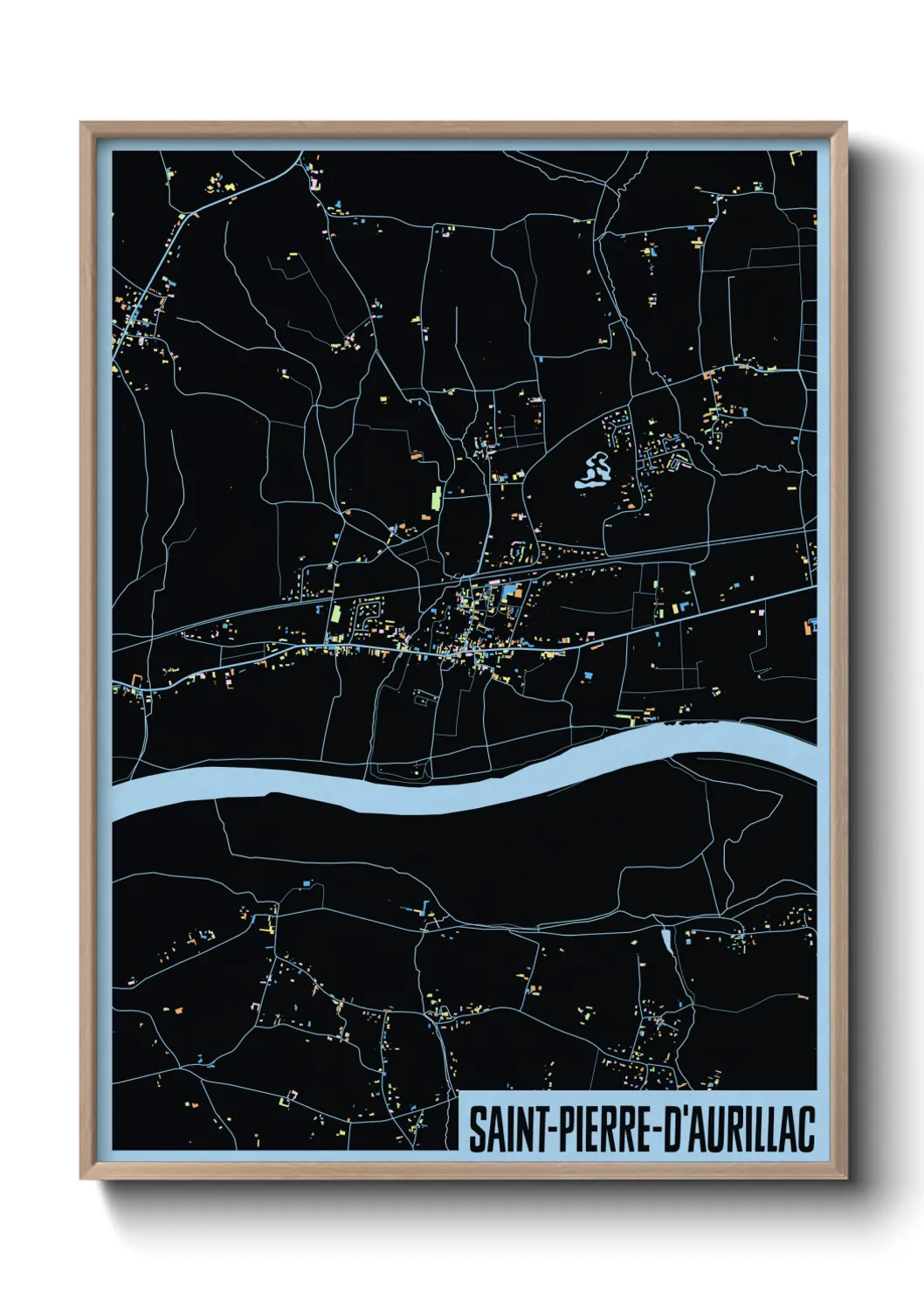 Une affiche de carte sur Saint-Pierre-d'Aurillac