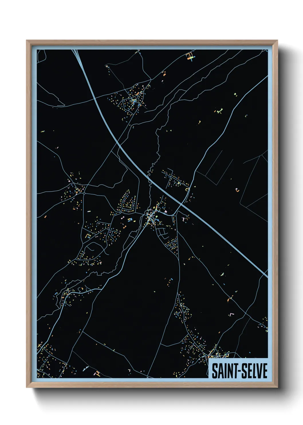 Une affiche de carte sur Saint-Selve