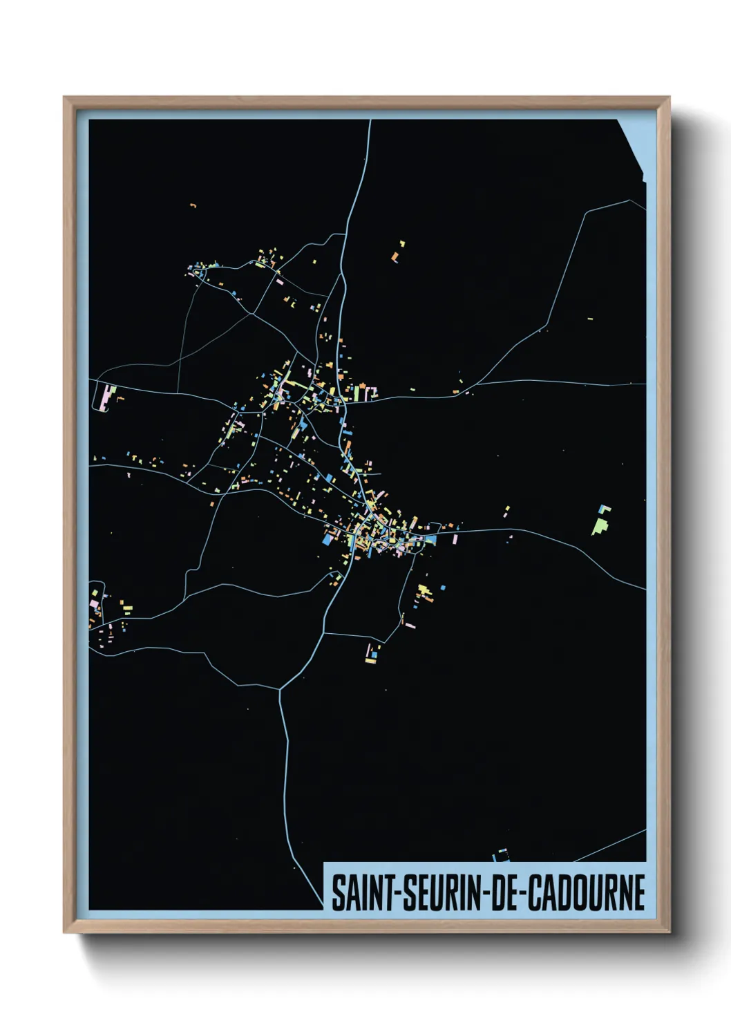 Une affiche de carte sur Saint-Seurin-de-Cadourne