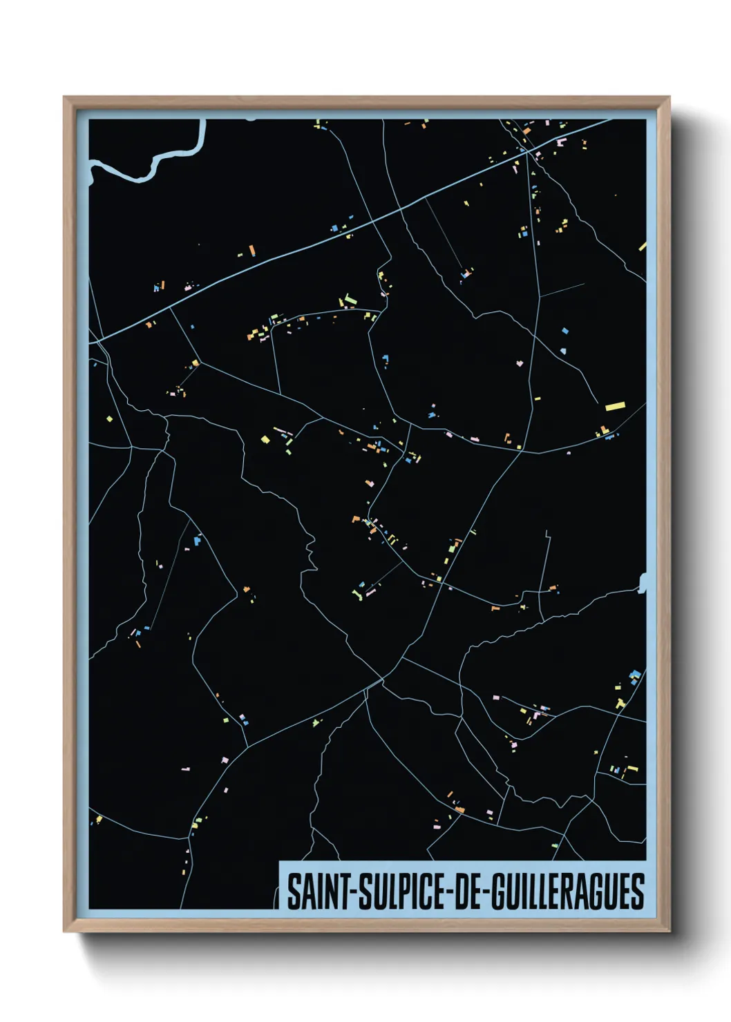 Une affiche de carte sur Saint-Sulpice-de-Guilleragues