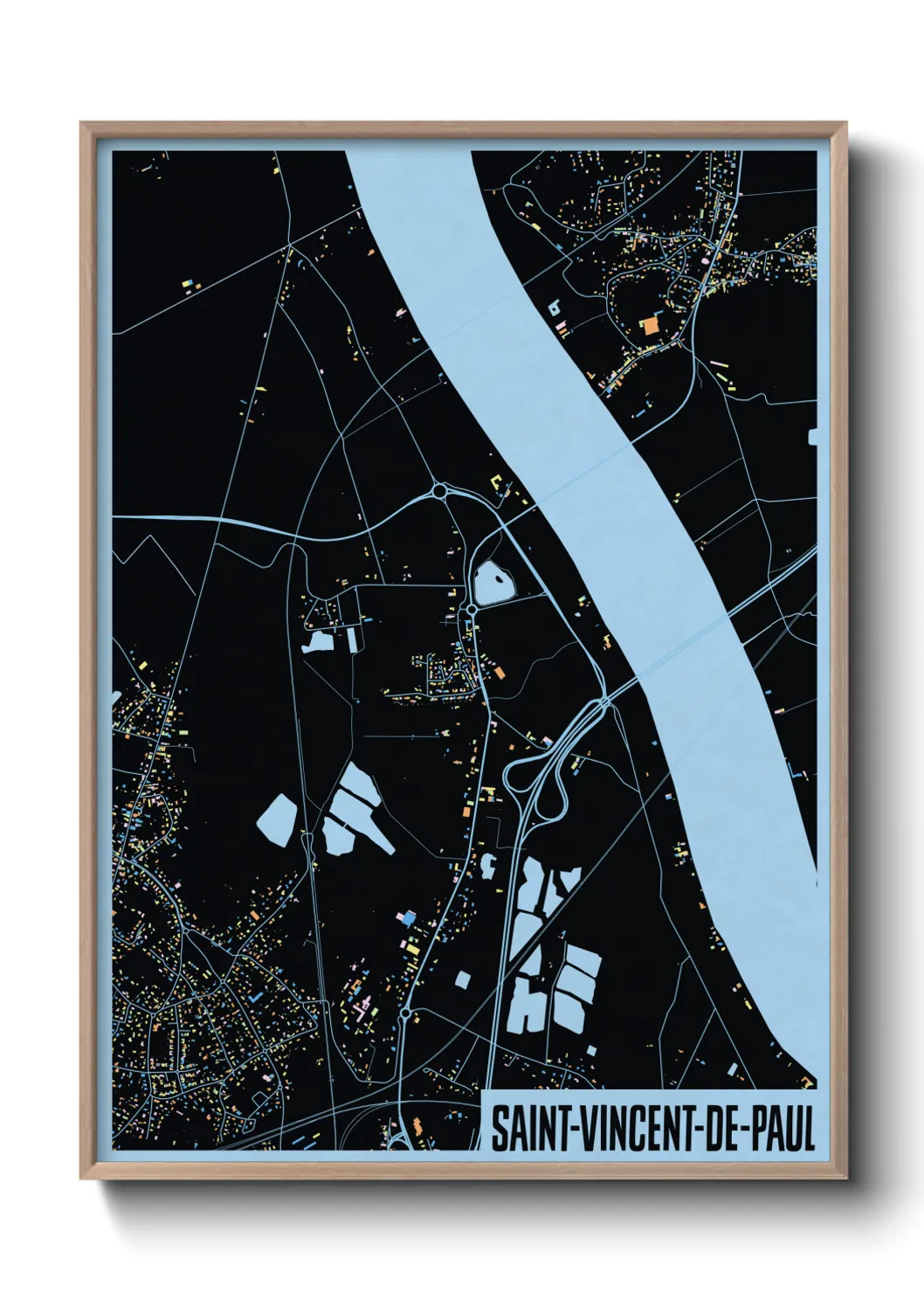 Une affiche de carte sur Saint-Vincent-de-Paul