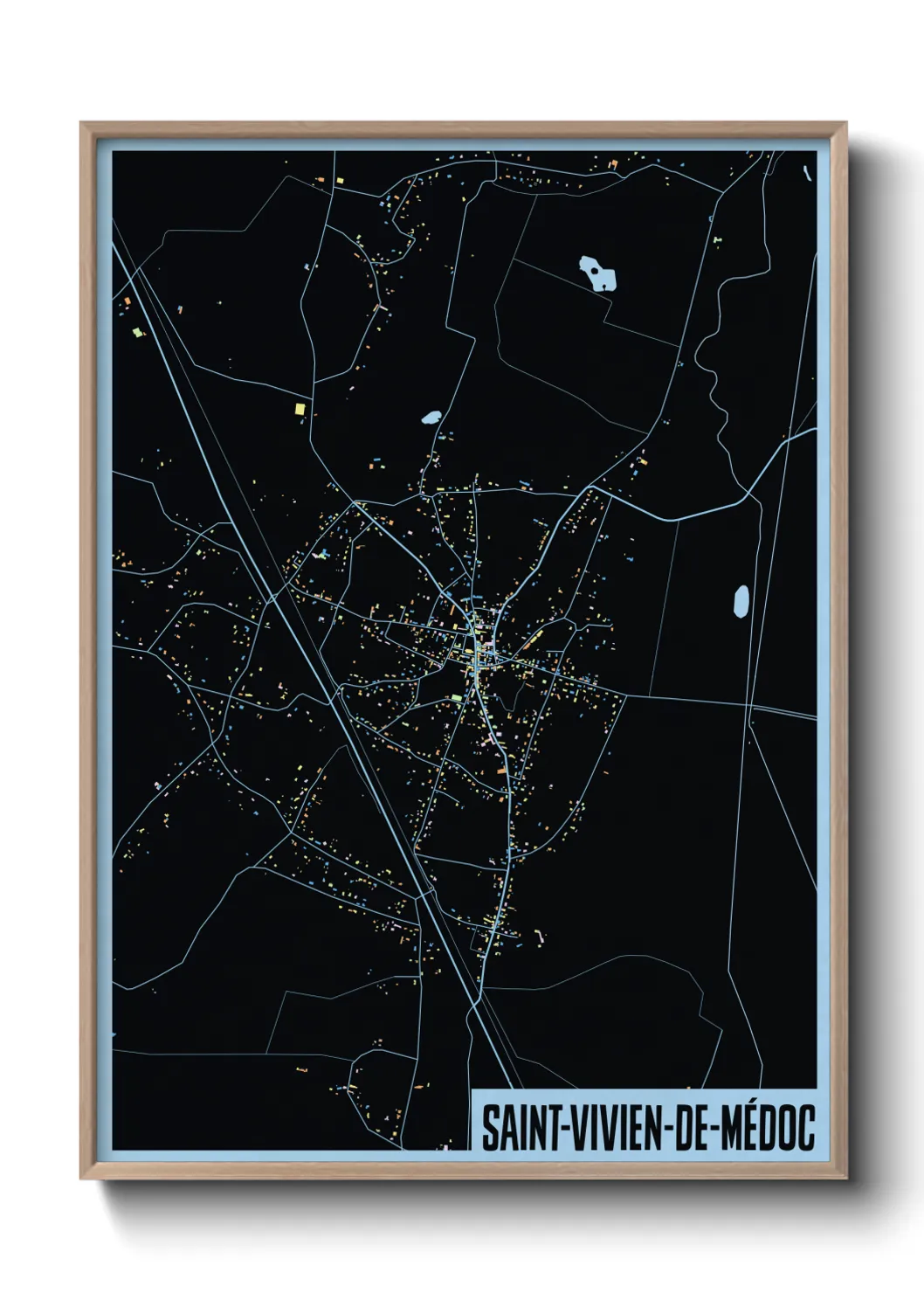 Une affiche de carte sur Saint-Vivien-de-Médoc