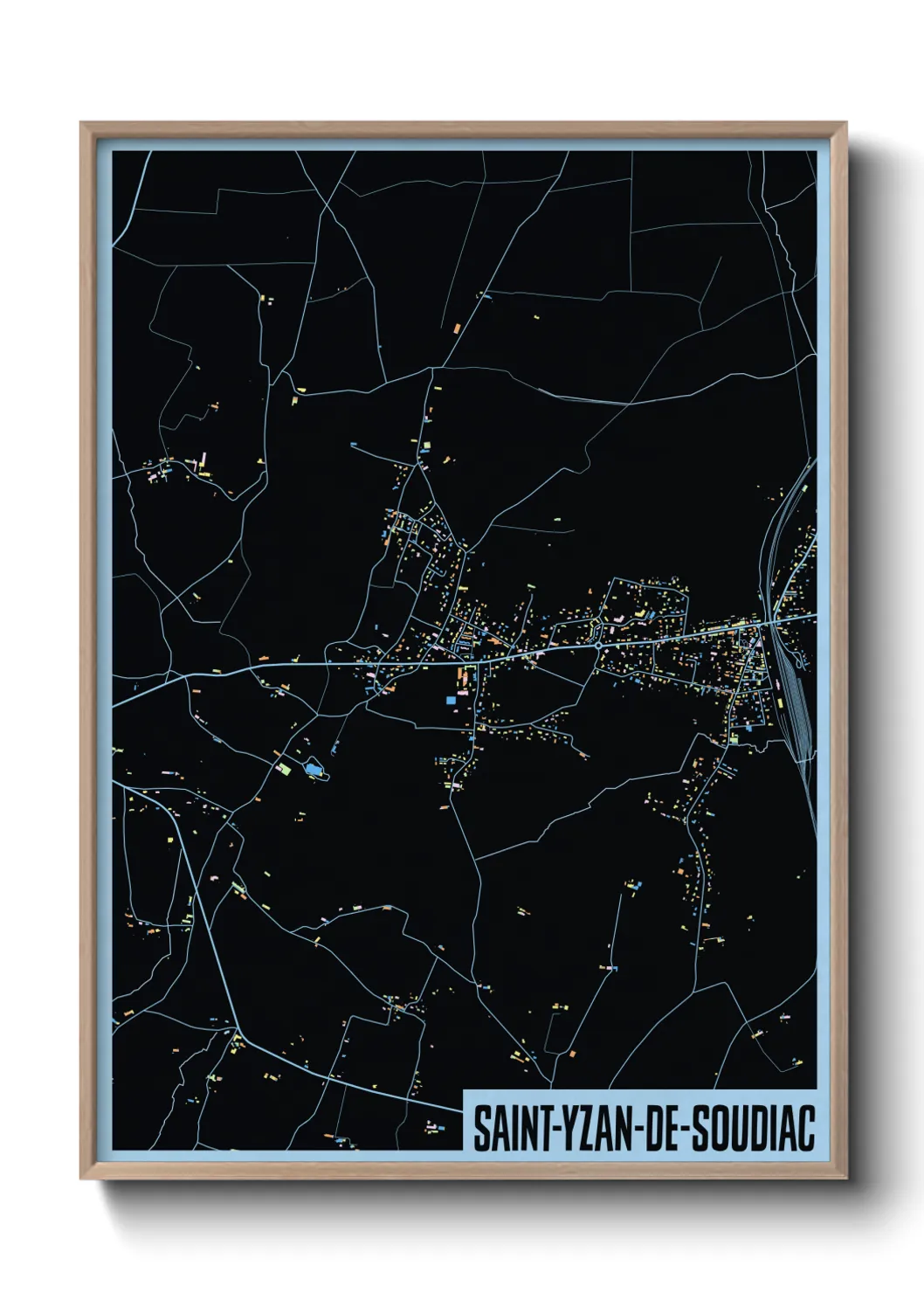 Une affiche de carte sur Saint-Yzan-de-Soudiac