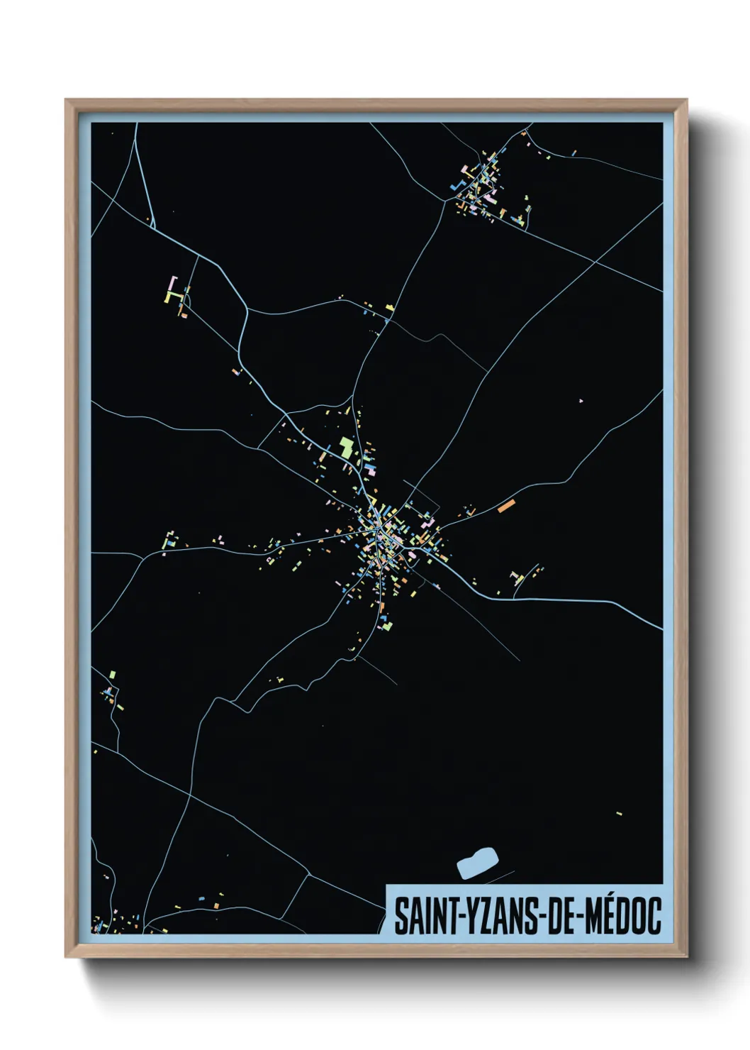 Une affiche de carte sur Saint-Yzans-de-Médoc