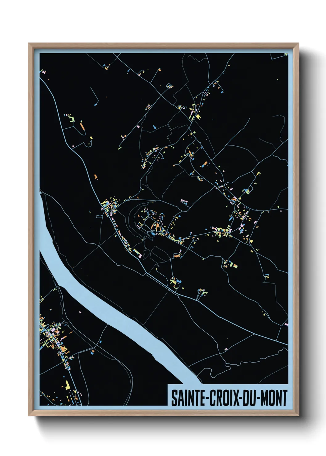 Une affiche de carte sur Sainte-Croix-du-Mont