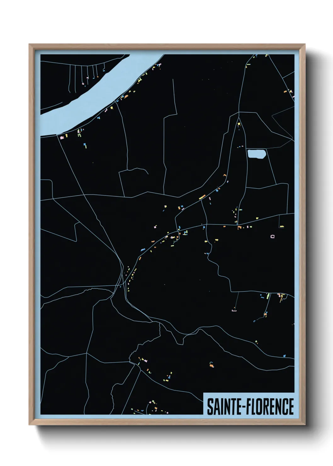 Une affiche de carte sur Sainte-Florence