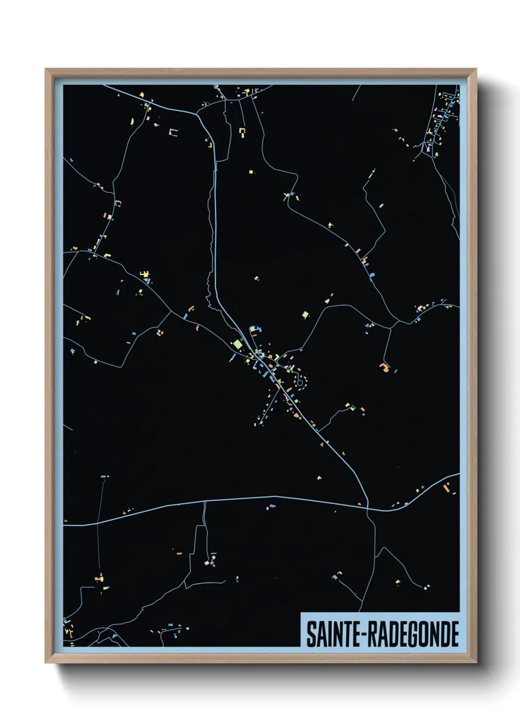 Une affiche de carte sur Sainte-Radegonde