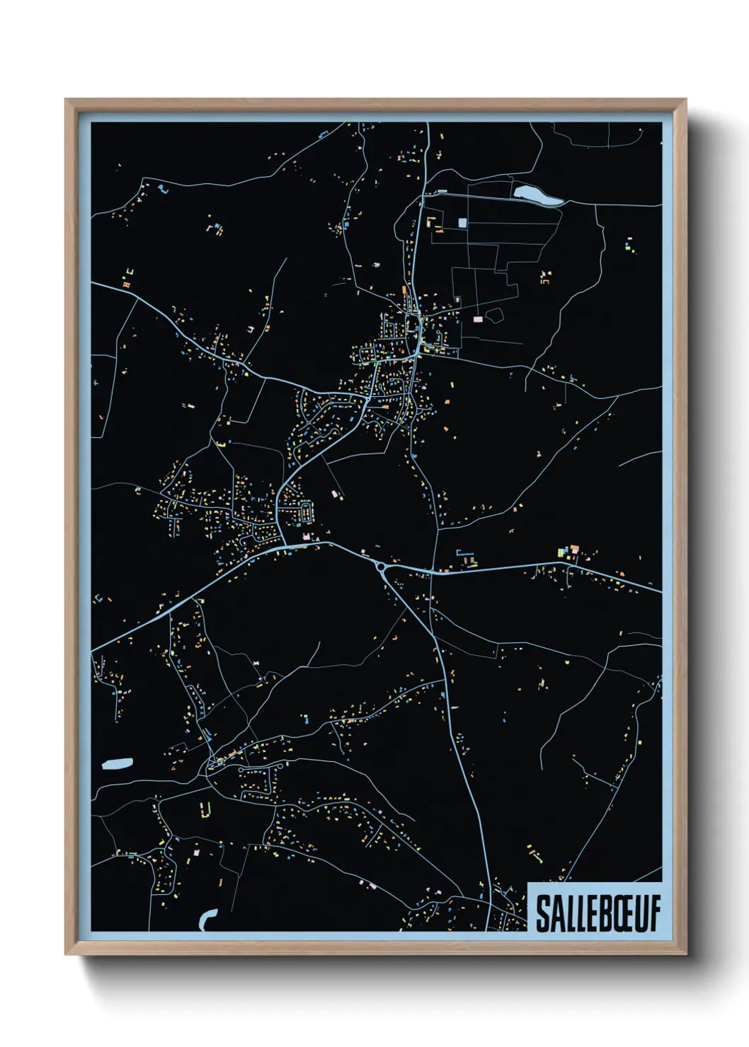 Une affiche de carte sur Sallebœuf